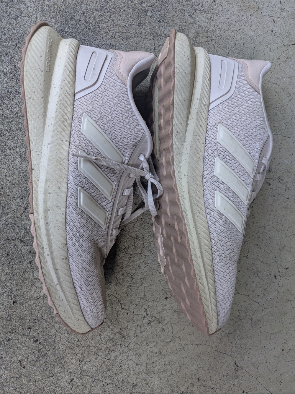 adidas Women's Athletic Running Shoes in Light Pink and Cream